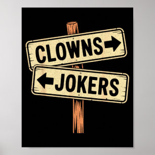 Affiche clowns de direction vintage à gauche les jokers à