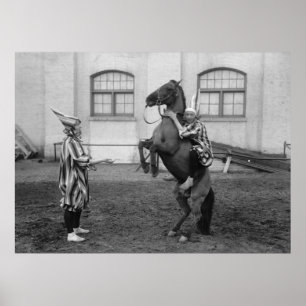 Affiche Clowns vintages et cheval