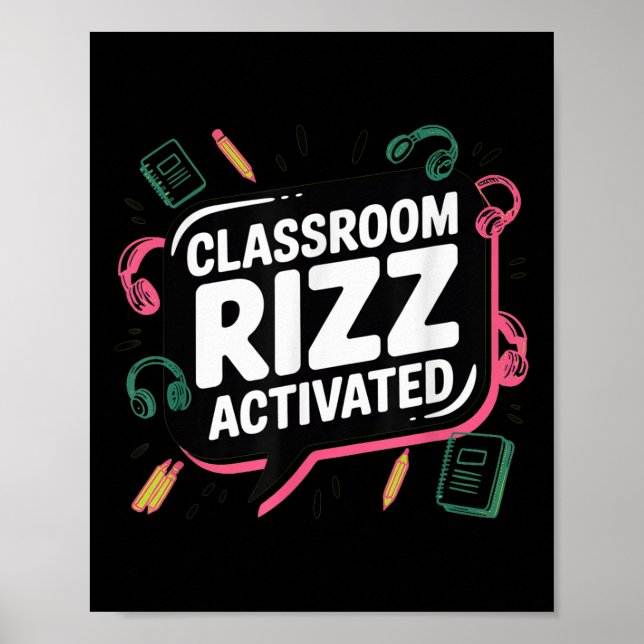 Affiche Clroom Rizz Activated, Gen Z Alpha, Back To School (Devant)