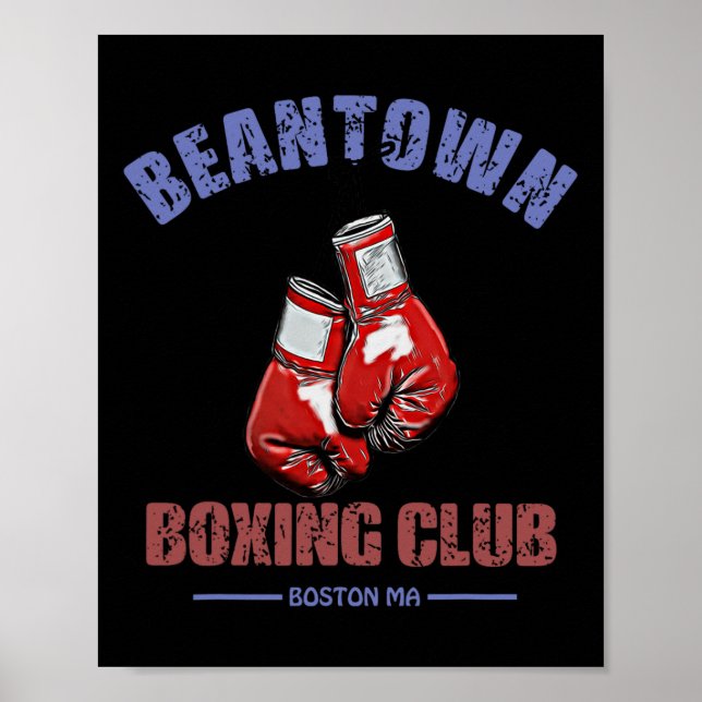 Affiche Club de boxe Beantown Boston Ma- Gants Design (Devant)