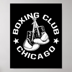 Affiche Club De Boxe Chicago Gants Graphique Pour Un Lo De