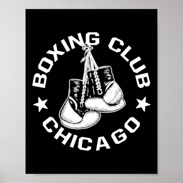 Affiche Club De Boxe Chicago Gants Graphique Pour Un Lo De (Devant)