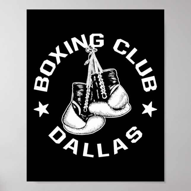 Affiche Club De Boxe Dallas Gants Graphique Pour Un Lov De (Devant)