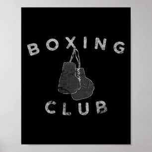 Affiche Club de boxe Gants de boxe Patinés