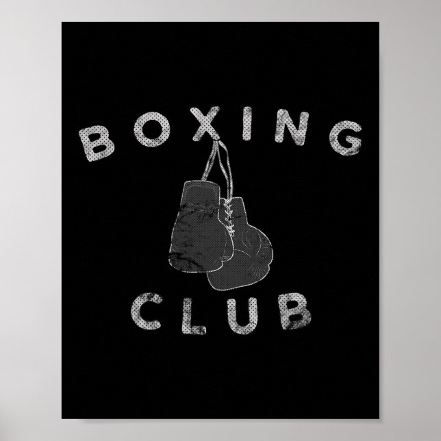 Affiche Club de boxe Gants de boxe Patinés (Devant)
