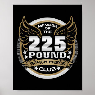 Affiche Club de développé couché de 225 livres pour haltér