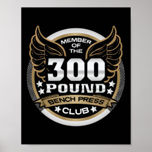 Affiche Club de développé couché de 300 livres pour haltér