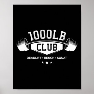 Affiche Club de gym de 1000 Lb levage de poids deadlift ba