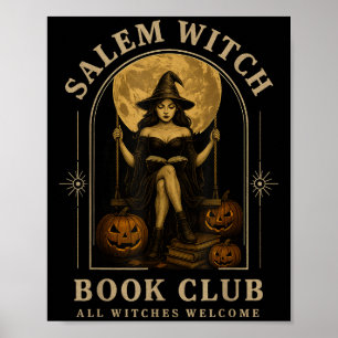 Affiche Club de lecture de livres de sorcières de Salem Ha