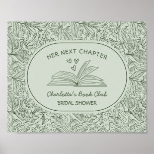 Affiche Club de lecture Next Chapter Baby Shower Vert Mari