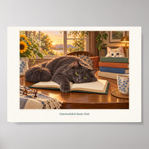 Affiche Club de lecture non planifié Chats Art