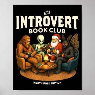 Affiche Club de lecture pour introvertis Cadeau drôle de N