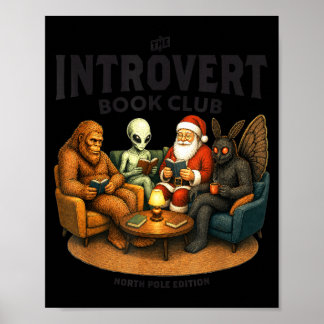 Affiche Club de lecture pour introvertis Cadeau drôle de N