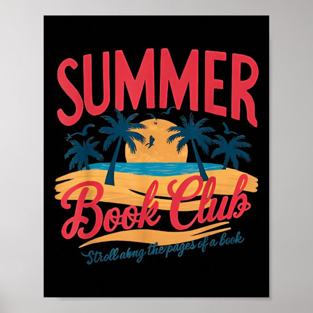 Affiche Club de lecture rétro d'été Vacances amusantes à l (Devant)