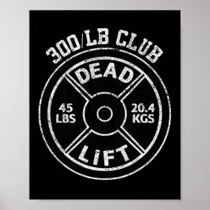 Affiche Club de levage de poids mort de 136 kg Gym muscula
