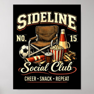Affiche Club de loisirs de côté Cheer Snack Repeat Maman d
