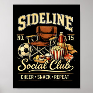 Affiche Club de loisirs de côté Cheer Snack Repeat Maman d
