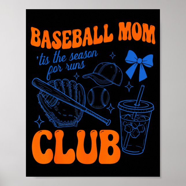Affiche Club de maman de baseball c'est la saison pour des (Devant)