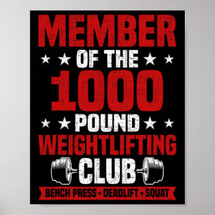 Affiche Club de musculation de 1000 livres Programme de mu