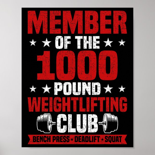 Affiche Club de musculation de 1000 livres Programme de mu (Devant)