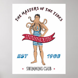 Affiche Club de natation Innsmouth Lovecraft Cthulhu