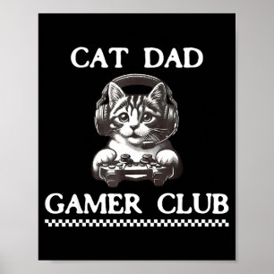 Affiche Club de papa amateur de chats drôle de joueur de j