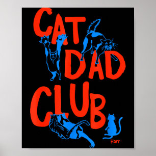 Affiche Club De Papa Chat Vintage La Vie Est Mieux Avec De