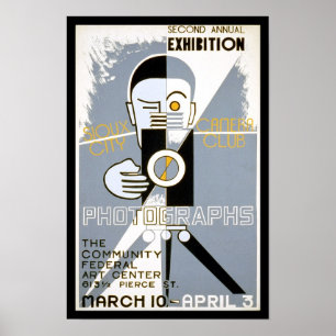 Affiche Club de photographie, 1939. Photographie vintage