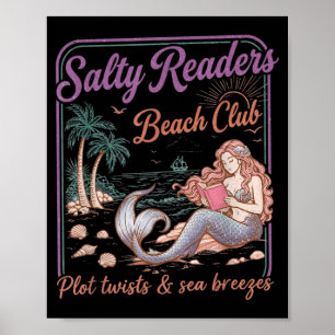 Affiche Club de plage des lecteurs salés Livres Rebondisse