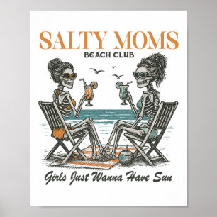 Affiche Club de plage des mamans salées Vacances d'été Fêt