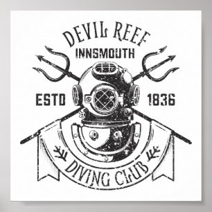 Affiche Club de plongée Innsmouth Lovecraftian