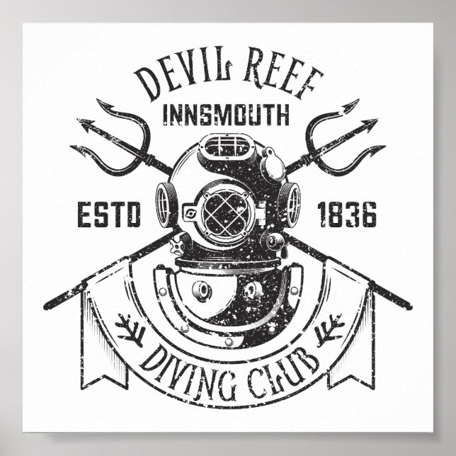 Affiche Club de plongée Innsmouth Lovecraftian (Devant)