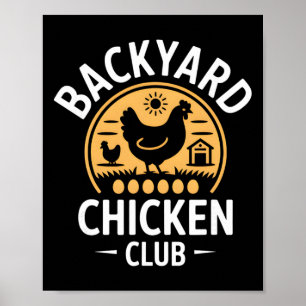 Affiche Club de poulets de la cour Fresh Eggs Daily Farm L