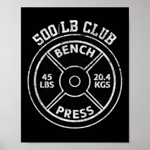 Affiche Club de presse de banc de 225 kg Haltérophilie en