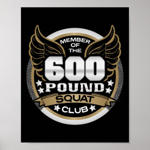 Affiche Club de squat de 600 livres pour haltérophile powe