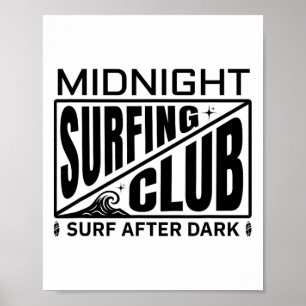 Affiche Club de surf de minuit Vie des surfeurs au clair d