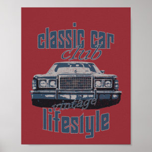 Affiche club de voiture classique vintage vieil amant voit