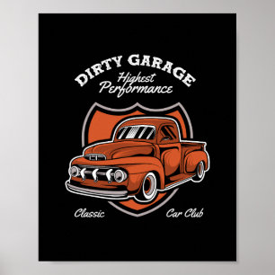 Affiche Club de voiture de camion classique de garage sale