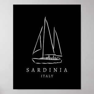 Affiche Club de yacht de Sardaigne Italie Souvenir Europe