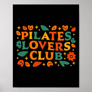 Affiche Club des Amants de Pilates Doodles Décoratifs Rétr
