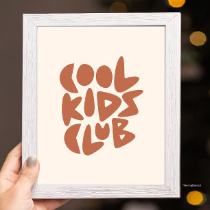 Affiche Club des enfants cool, typographie groovy et artis