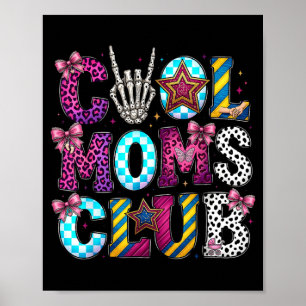 Affiche Club des mamans cool T-shirt rétro léopard disco h