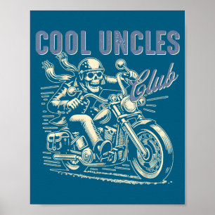 Affiche Club des Oncles Cool Oncle Motard Oncle Rétro Cond