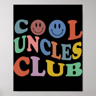Affiche Club des oncles cool rétro groovy sourire visage d