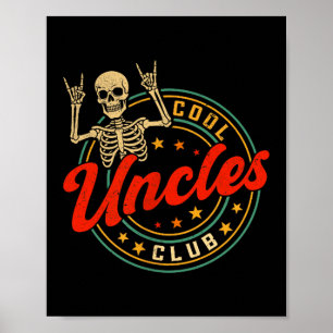 Affiche Club des oncles cool vintage drôle Nouvel oncle ho