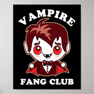 Affiche Club Fang   Pun Drôle Et Vampire Mignons