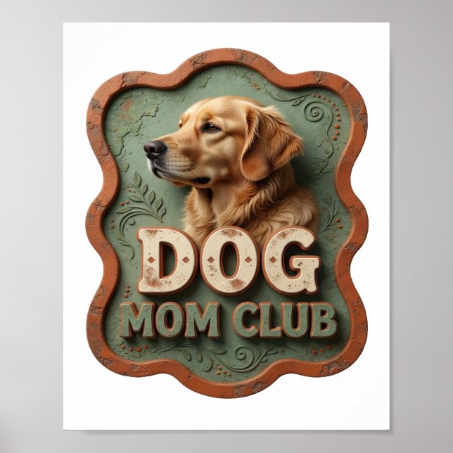 Affiche Club maman chien orange vibrant (Devant)