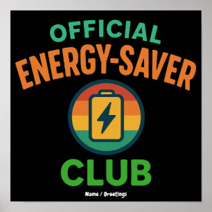 Affiche Club officiel d'économie d'énergie Icône de batter