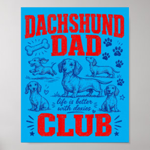 Affiche Club Papa Dachshund au dos