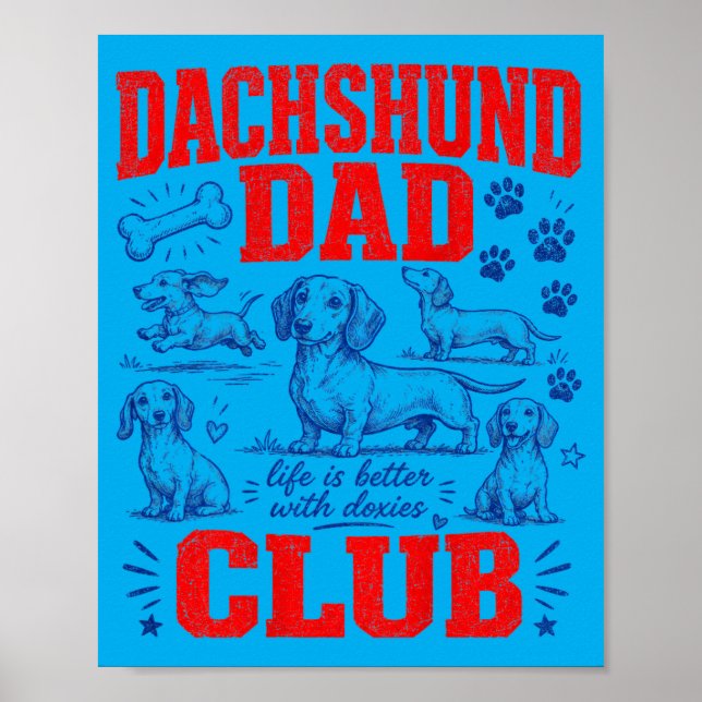 Affiche Club Papa Dachshund au dos (Devant)